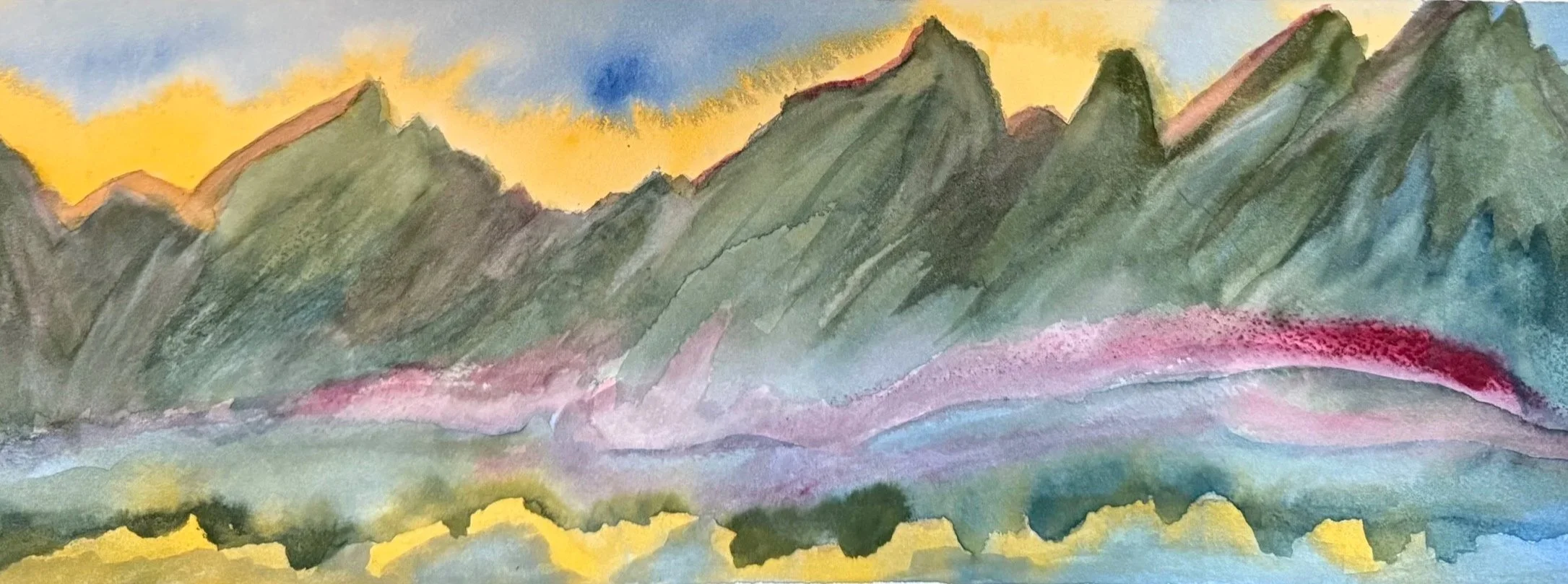 Sunrise over Central Cascades, OR   Abstract WC