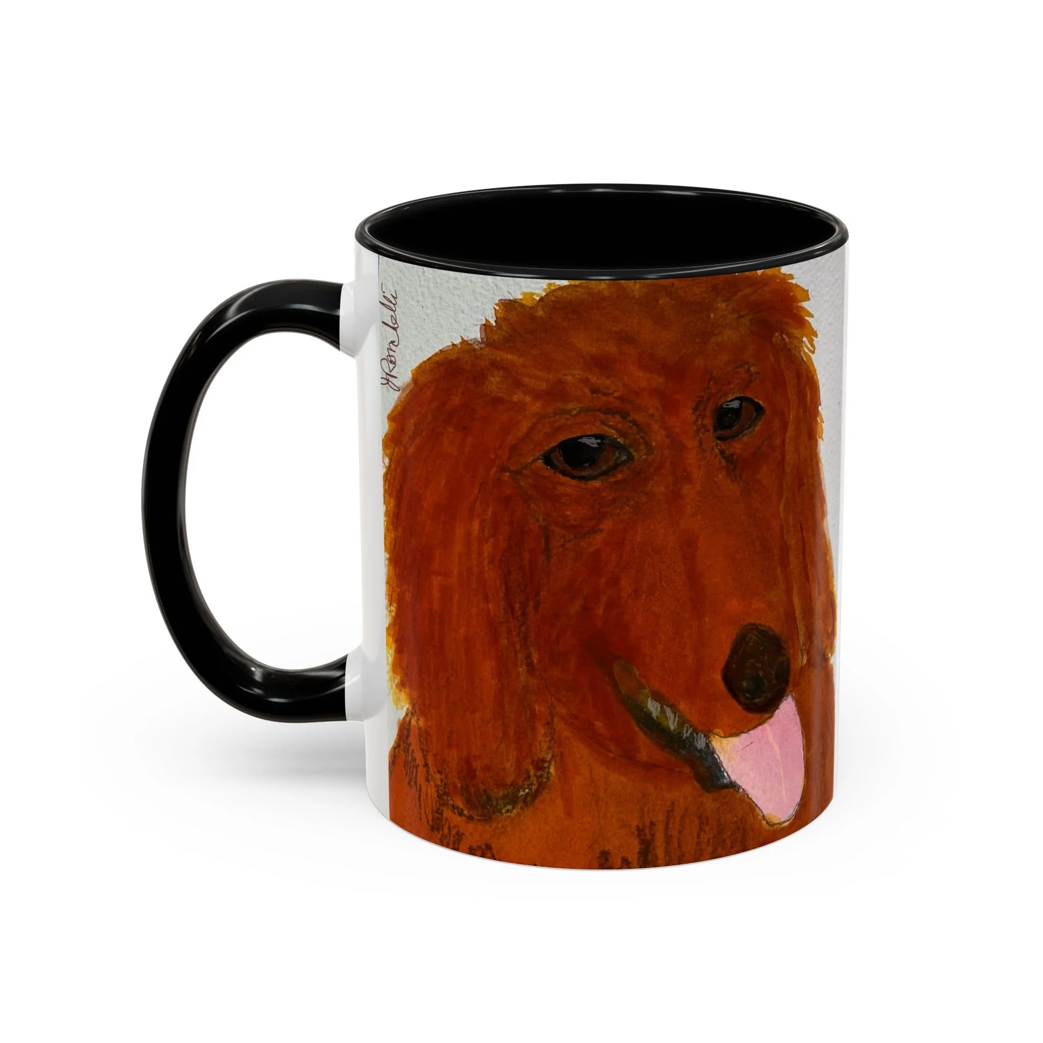 Golden Retriever Art Accent Mug — Hand-Painted Dog Portrait Coffee Cup