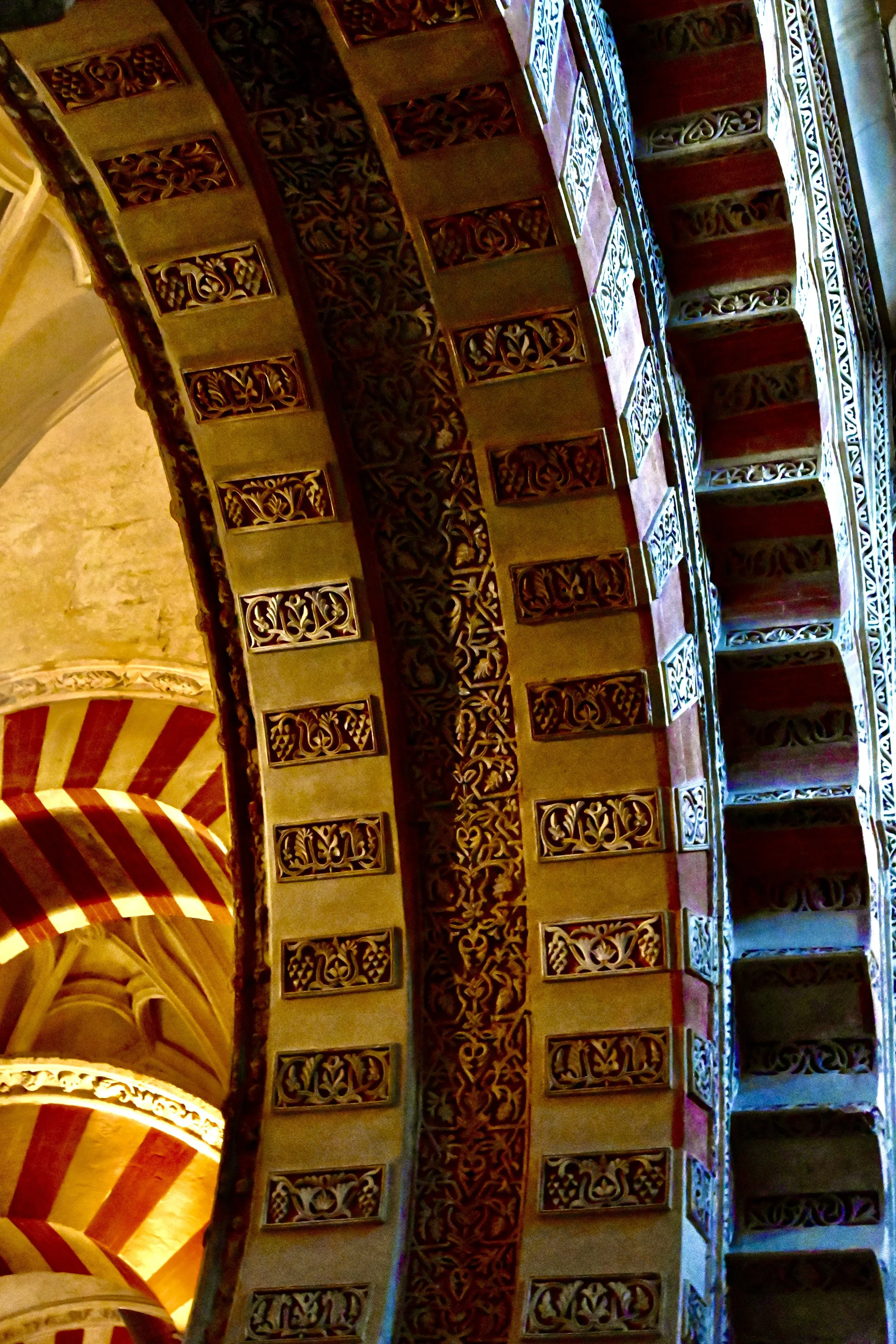 Arches of Cordoba Mosque,  at point of entrance and exit, Spain