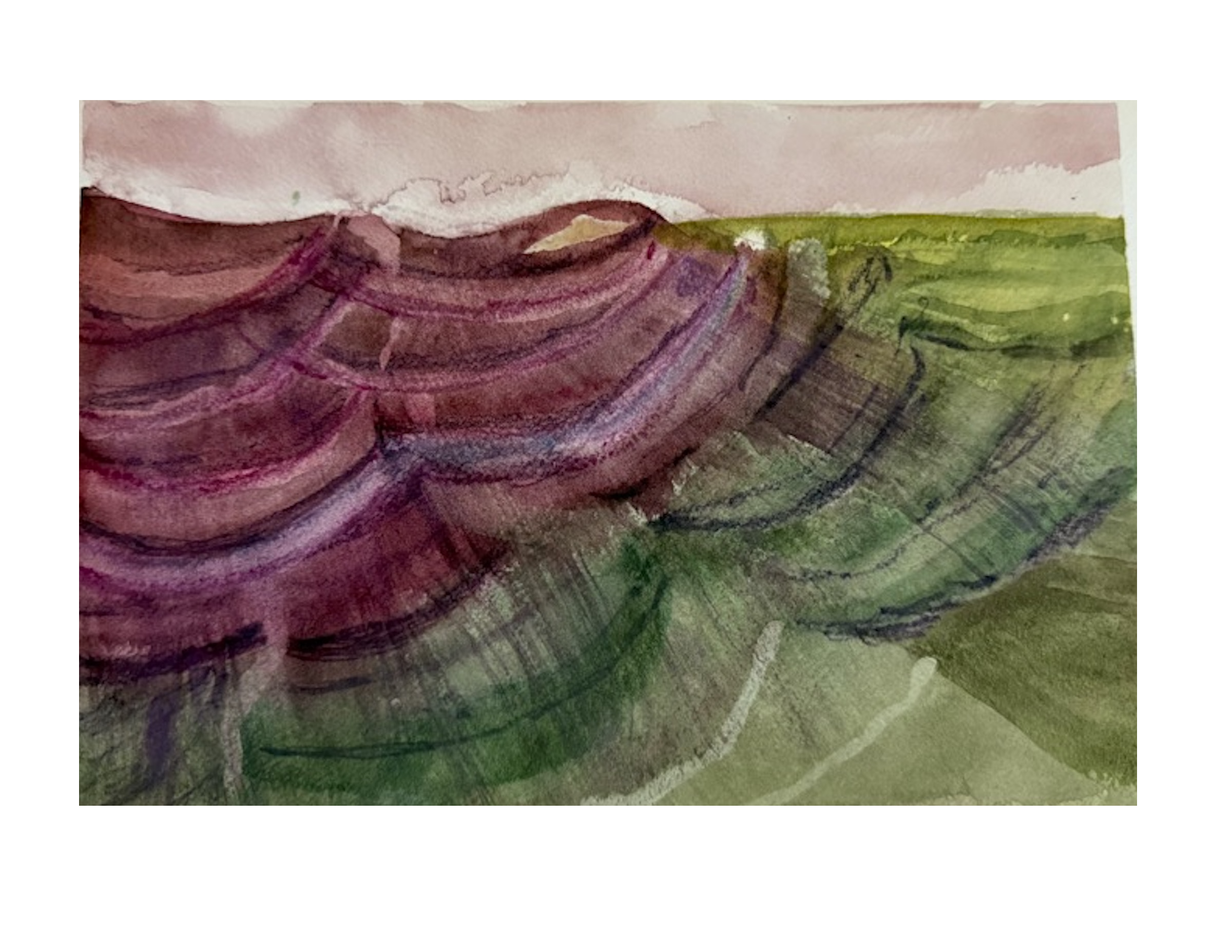Oregon Painted Hills,  Abstract WC