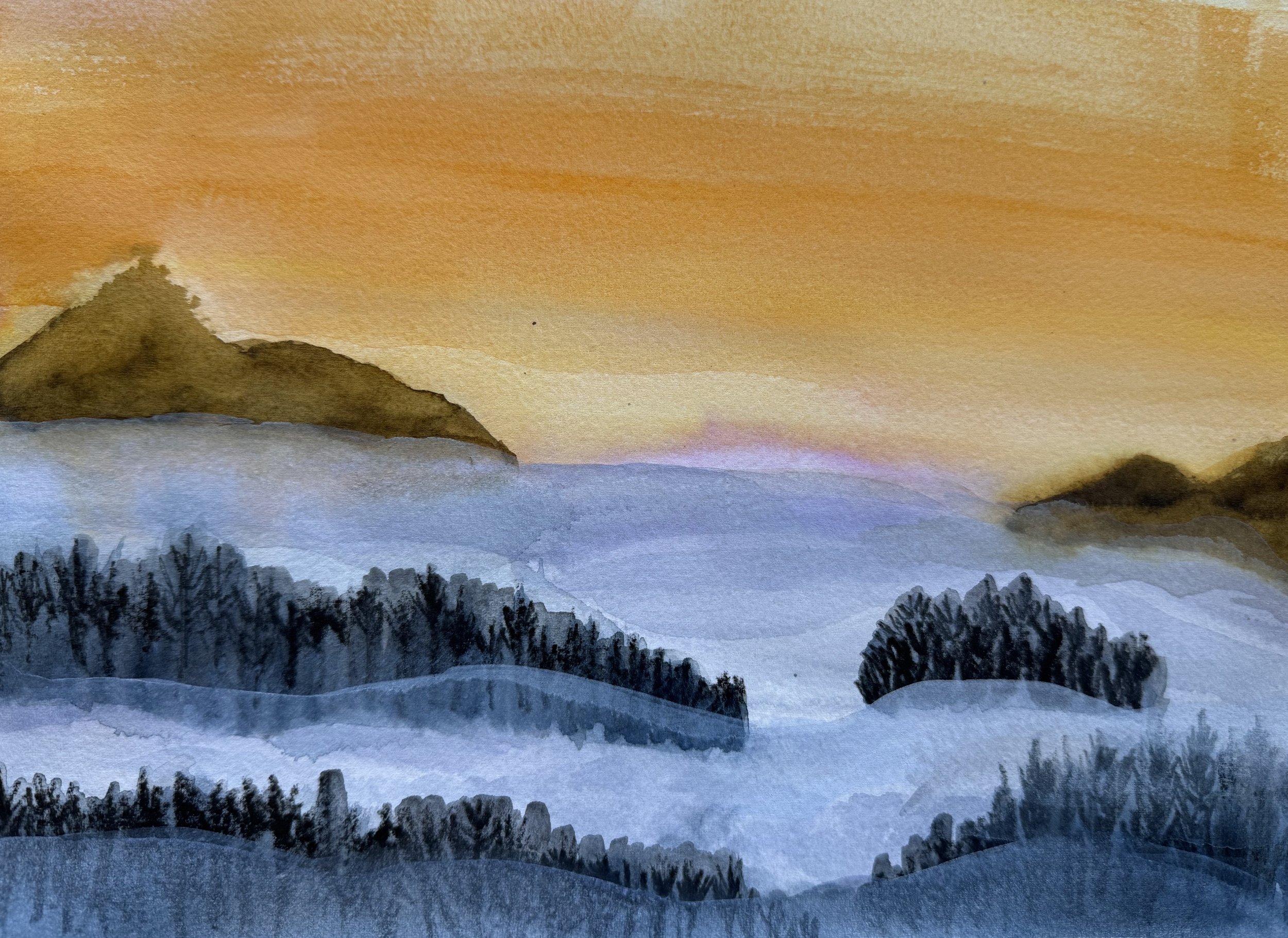 Mill Valley Fog 2,  Watercolor
