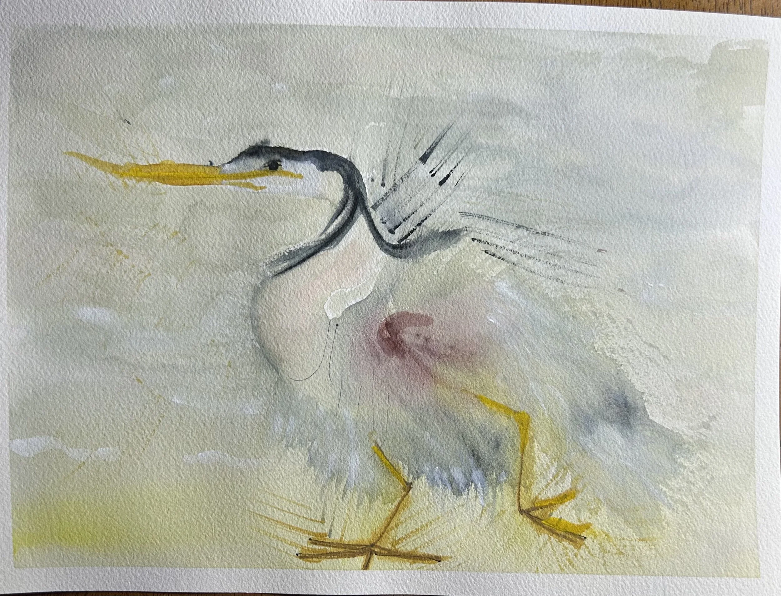 Running Blue Heron