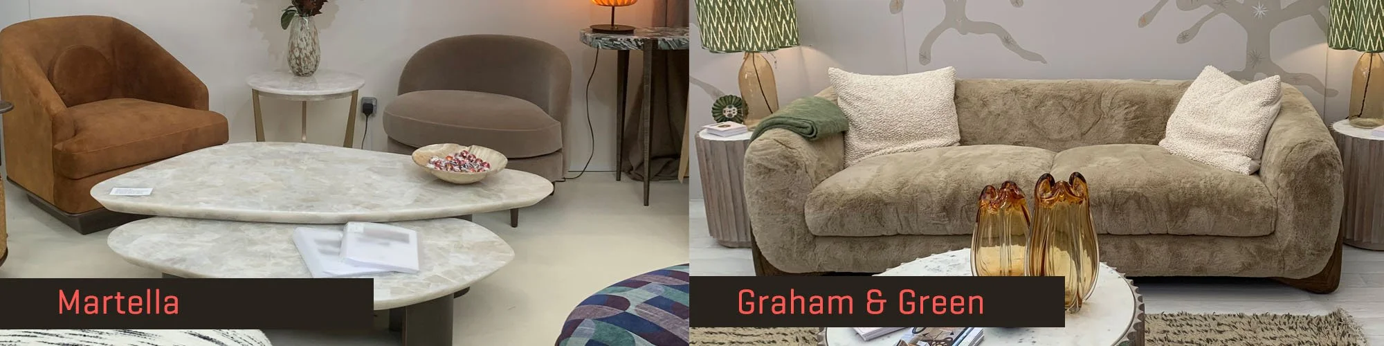 Rounded squashy furniture from Martella and Graham & Green
