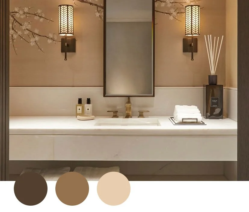 Adding a warm tone to the luxury bathroom