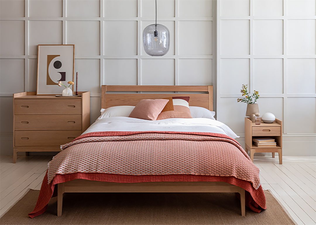 Modern tidy bedroom with no clutter