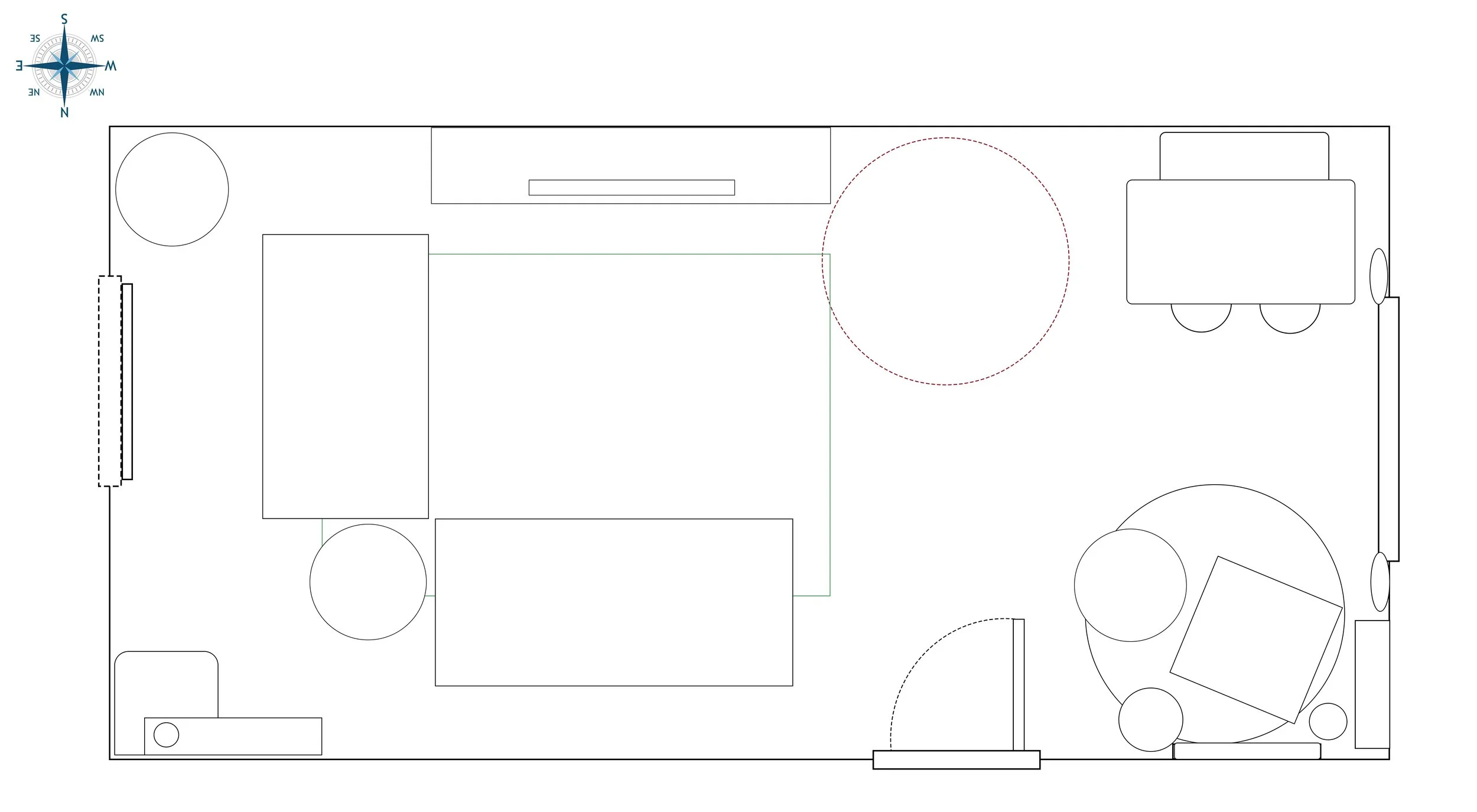 Scandinavian living room interior design floor plan