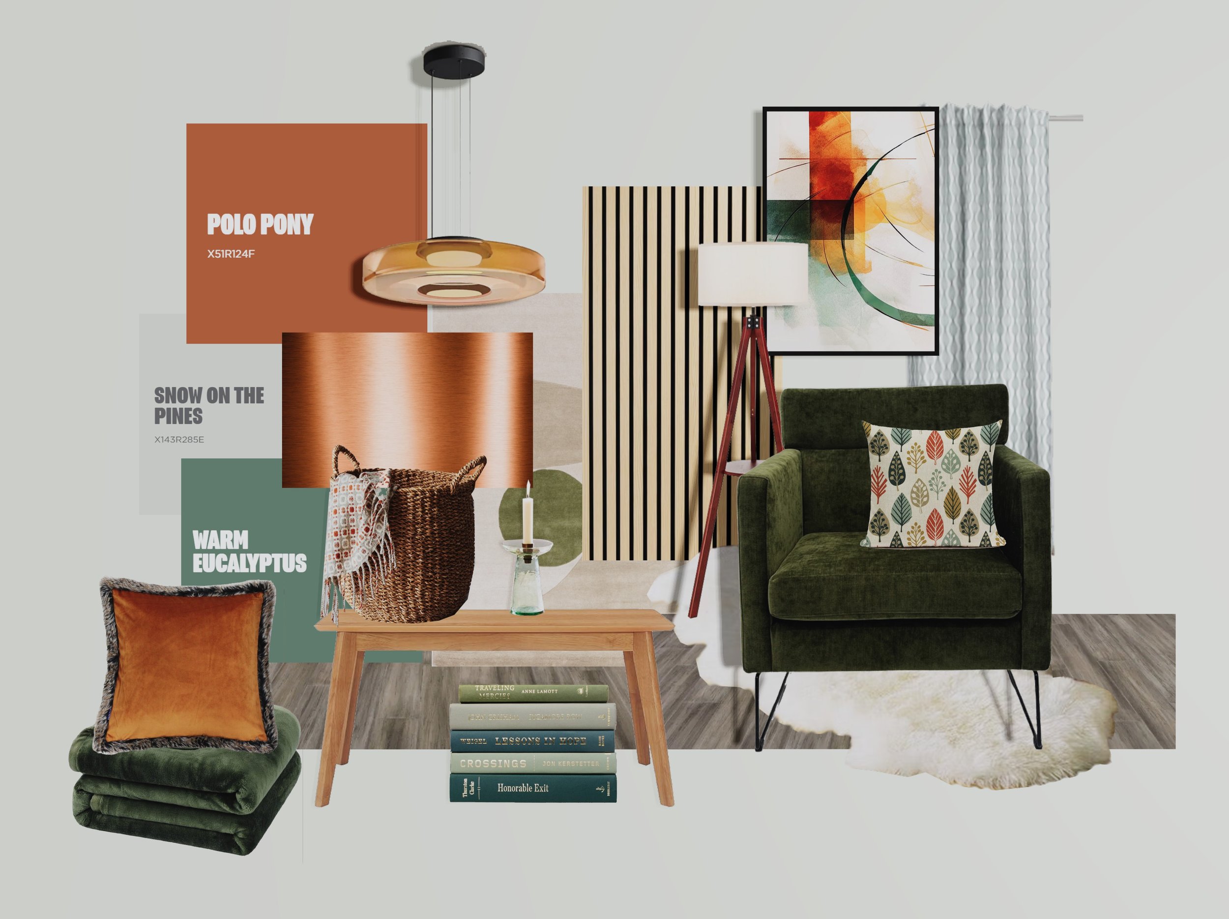 Scandinavian living room material board