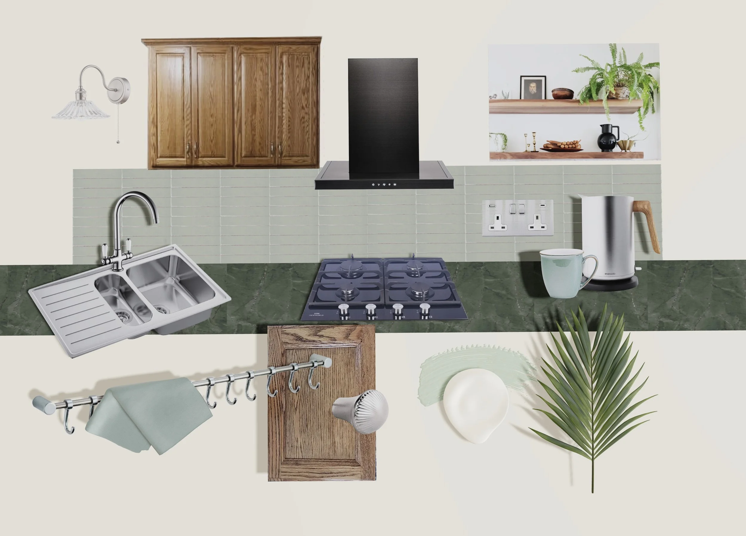 Victorian house kitchen material board