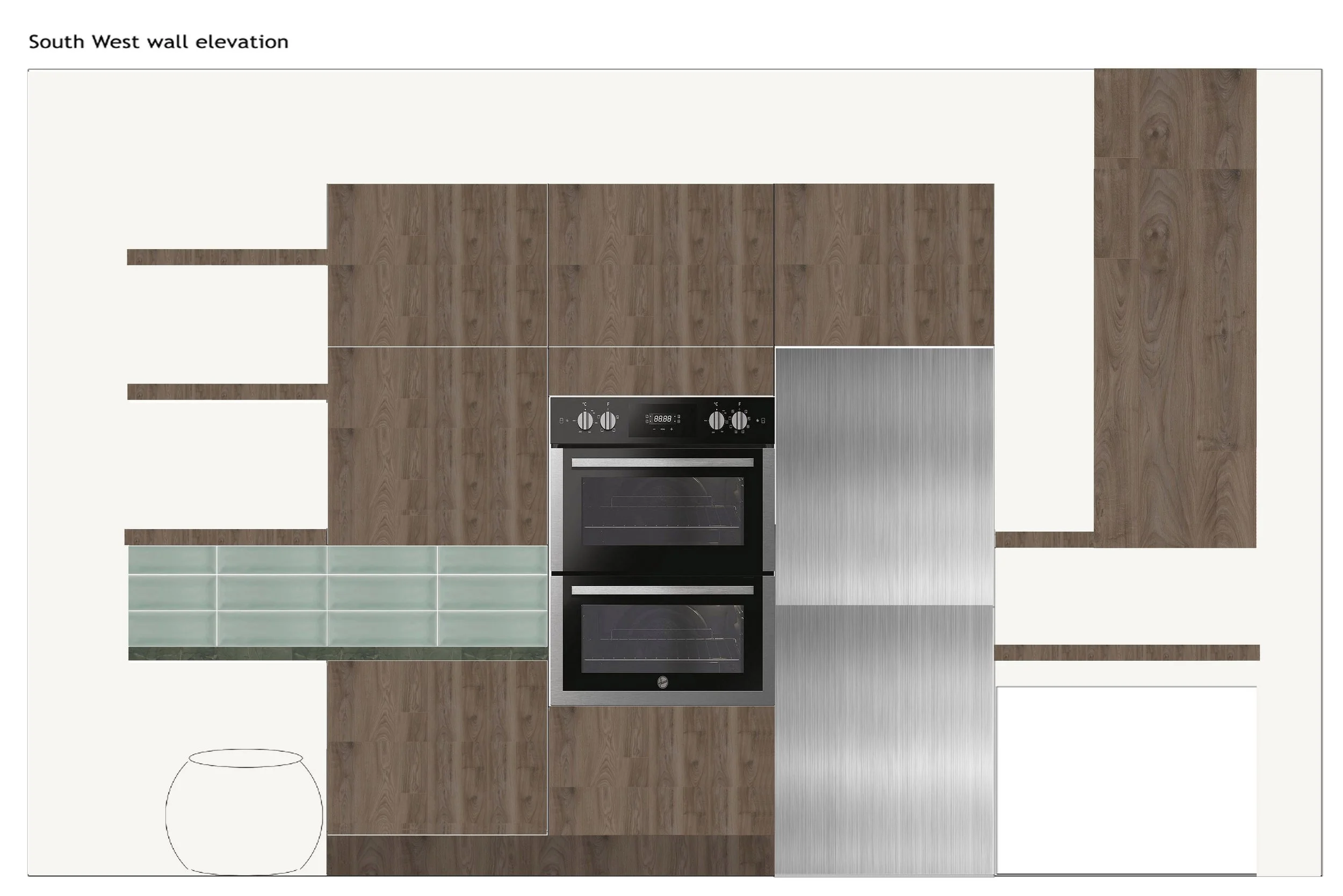 Victorian House Kitchen Interior Design Visualisation Elevation 2