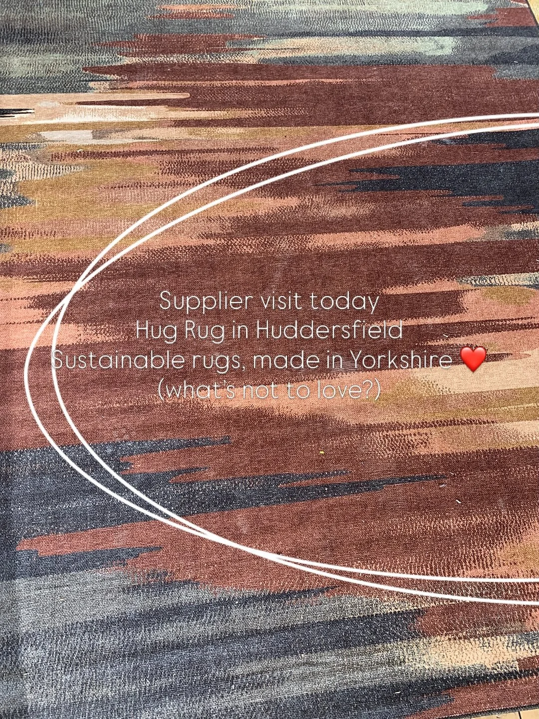 Thanks to the lovely team at @hug__rug in Huddersfield for an interesting showroom tour today. 

I learnt more about the sustainability aspects of how the Hug Rug range is manufactured. Including the fact that in their factory in Huddersfield, each y