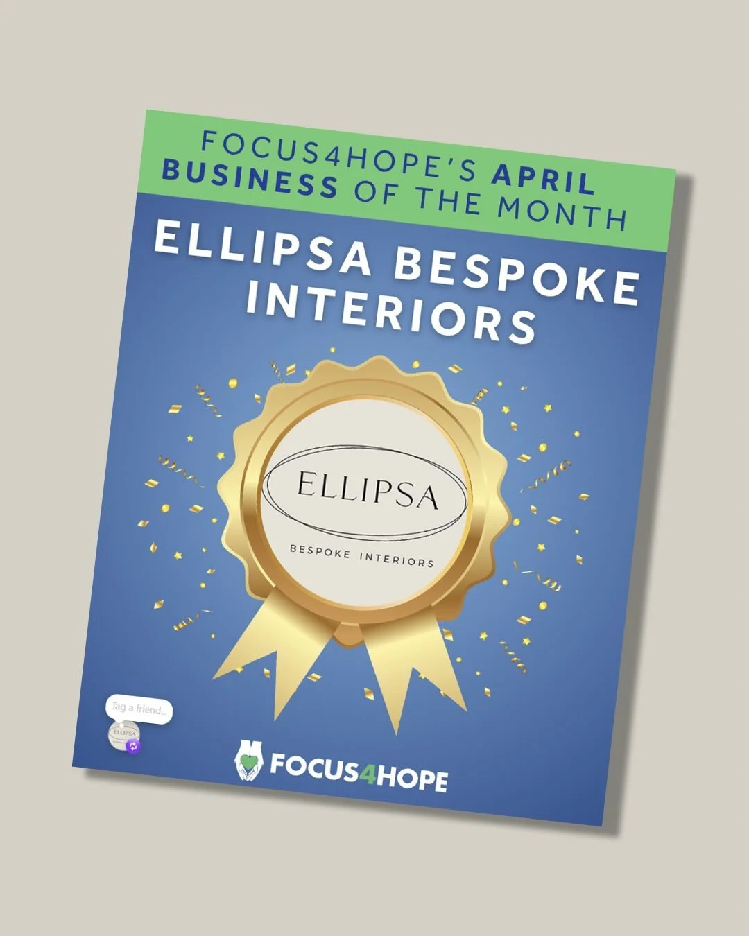 What an honour! ✨ Ellipsa has been selected as the Business of the month for April 2026 by local charity Focus4Hope. ✨

It has been very rewarding to work with the founder of the charity, Louise, and her team in designing the charity&rsquo;s Communit
