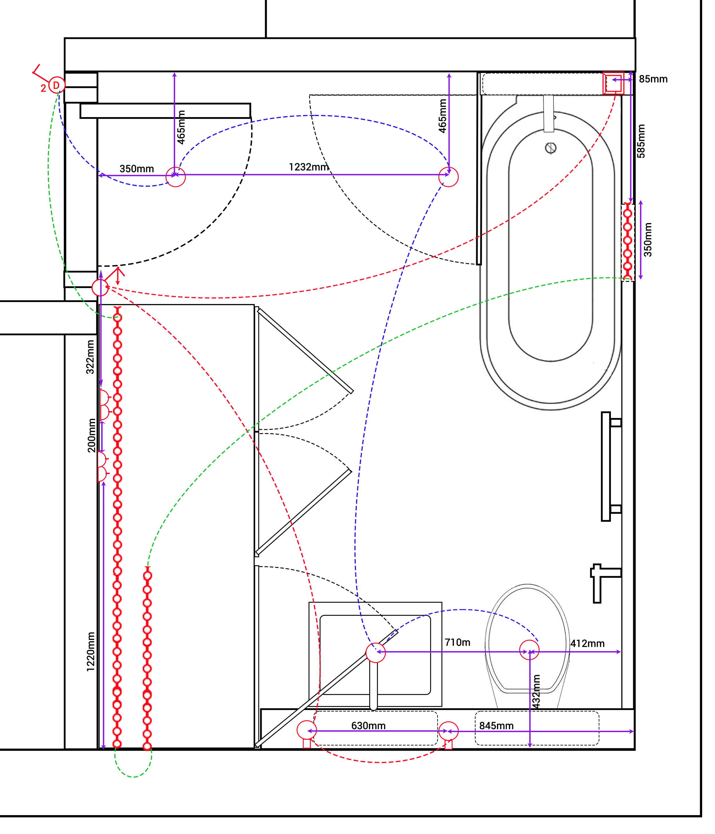 Bathroom design plan