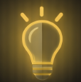 Light bulb illustration with a glowing filament
