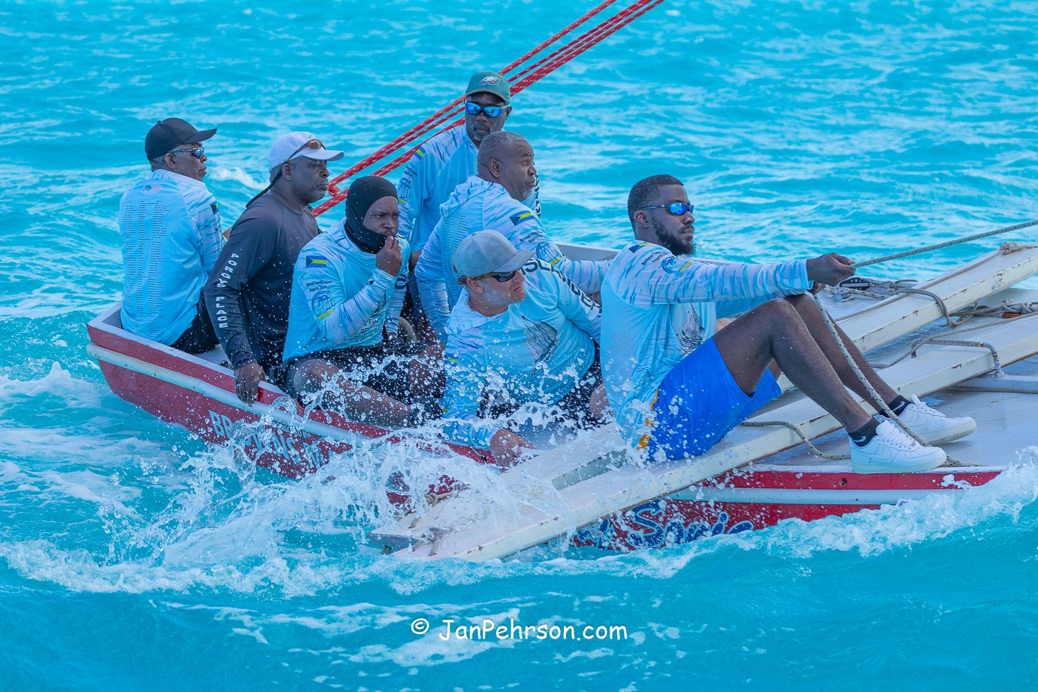 April 2026, George Town, Bahamas, National Family Island Regatta, B-Class, Lady Sonia, from Exuma