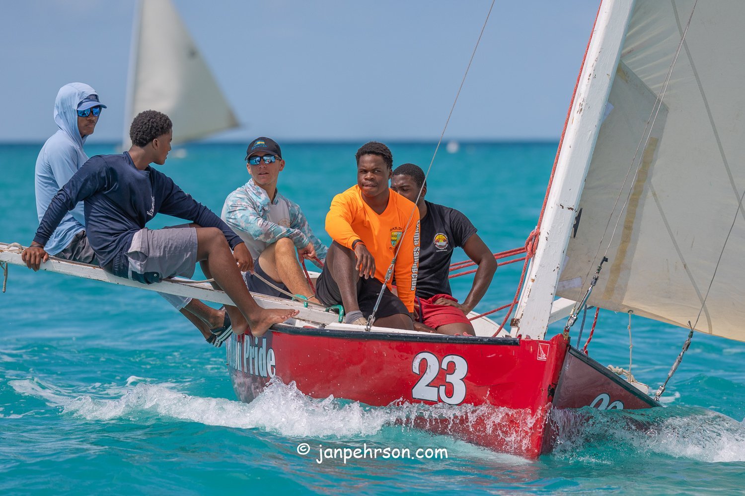 October 2025, Black Point, Exuma, Bahamas, Black Point Regatta, C-Class, 2nd Place, Patton Pride, from Black Point