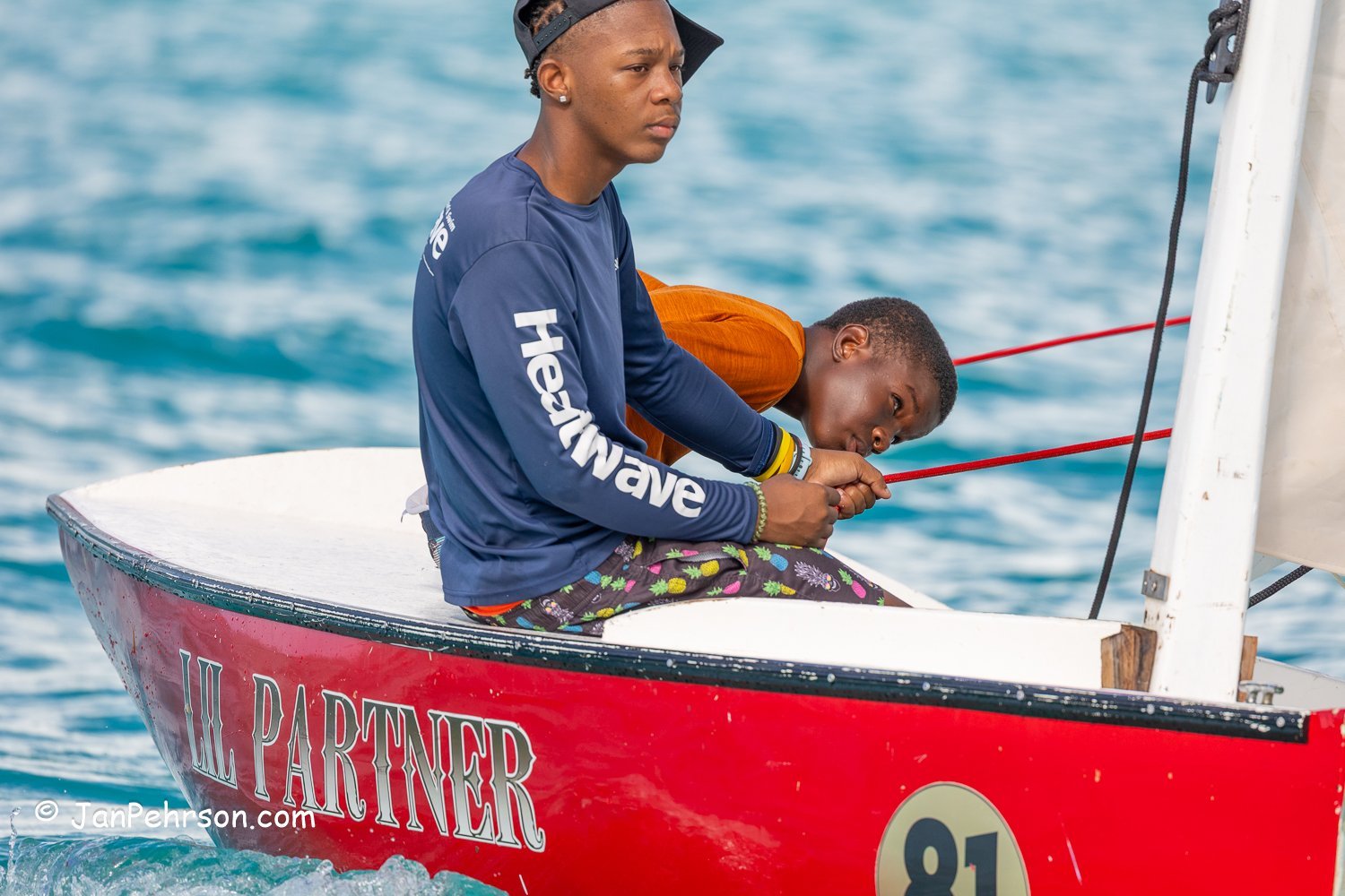 October 2025, Black Point, Exuma, Bahamas, Black Point Regatta, E-Class, 6th Place, Lil Partner, from Exuma