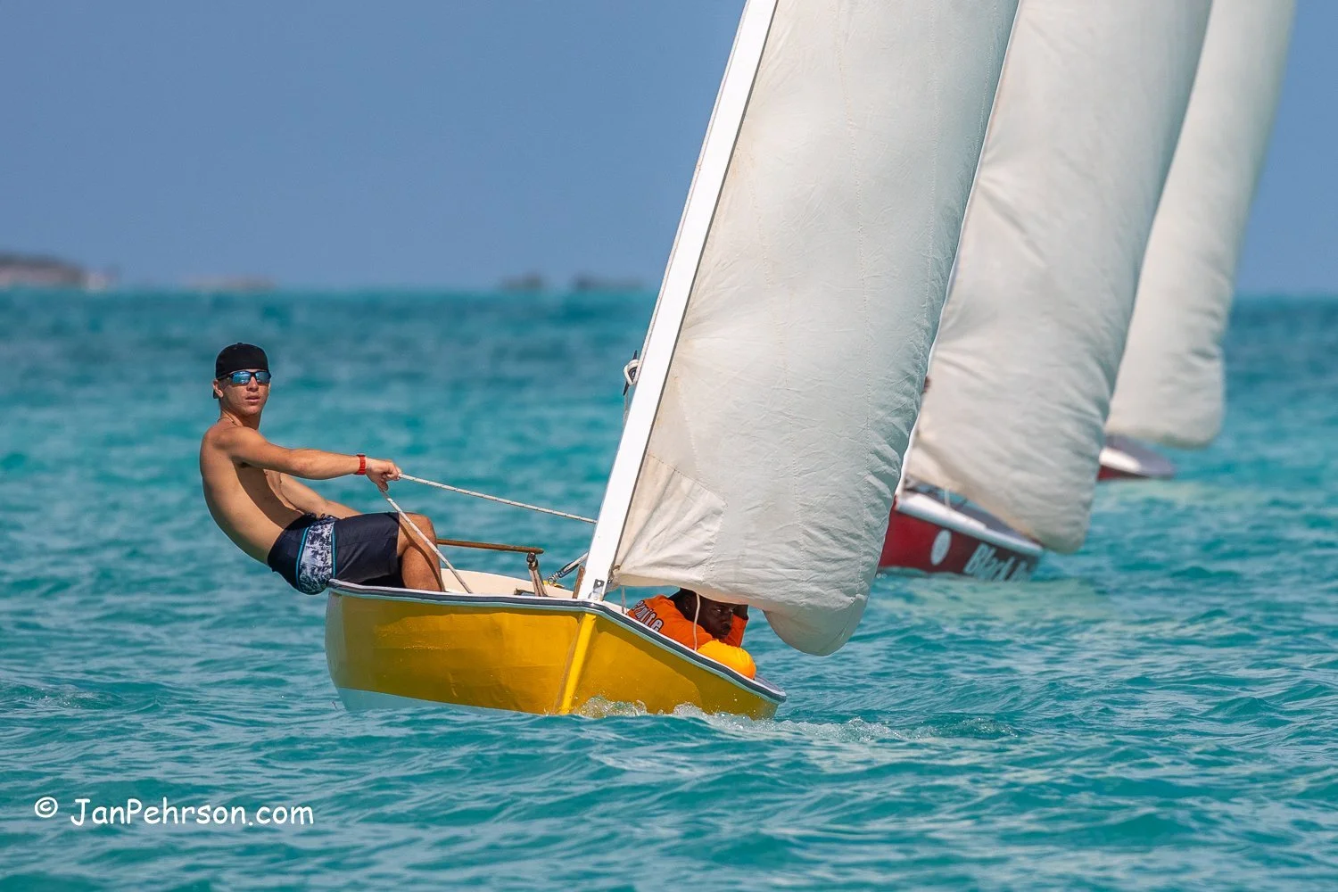 October 2025, Black Point, Exuma, Bahamas, Black Point Regatta, E-Class, 1st Place, Wave Maker, from Exuma