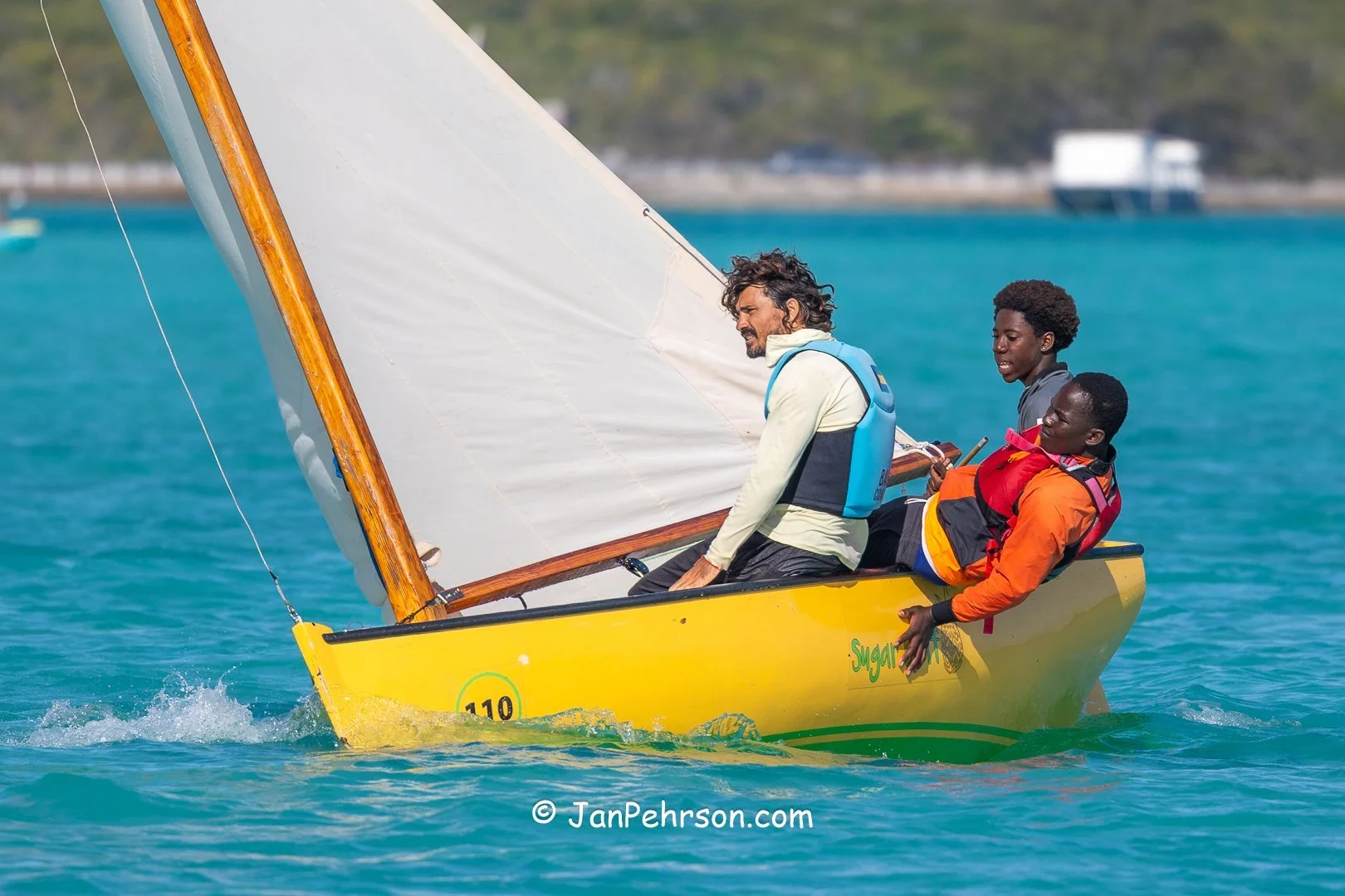 April 2025, George Town, Bahamas, National Family Island Regatta, E-Class, 8th Place, Sugar Loaf, from Eleuthera
