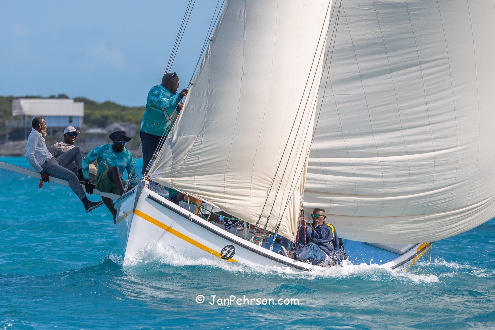 April 2025, George Town, Bahamas, National Family Island Regatta, A-Class, 5th Place, Captain Gene, from Exuma