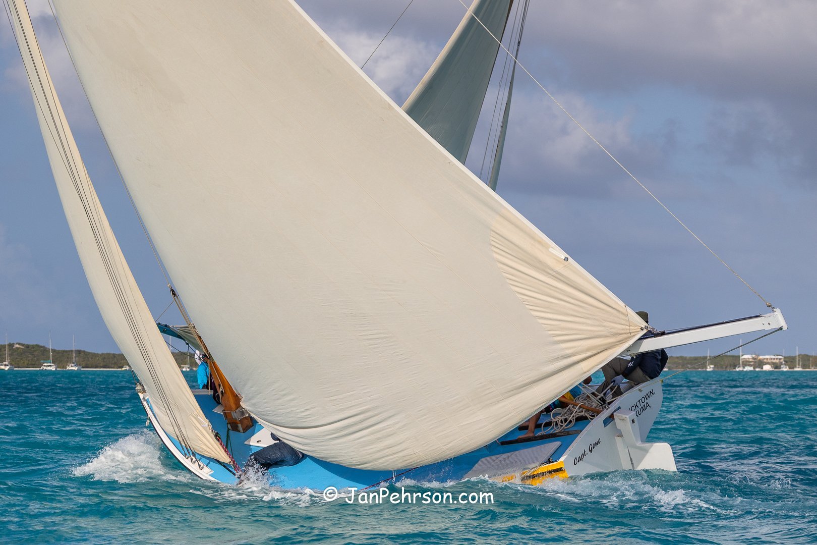April 2025, George Town, Bahamas, National Family Island Regatta, A-Class, 5th Place, Captain Gene, from Exuma