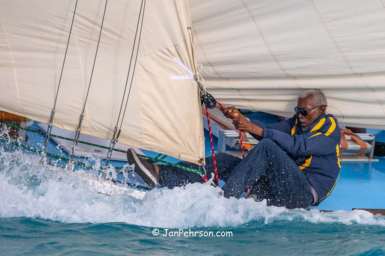 April 2025, George Town, Bahamas, National Family Island Regatta, A-Class, 5th Place, Captain Gene, from Exuma