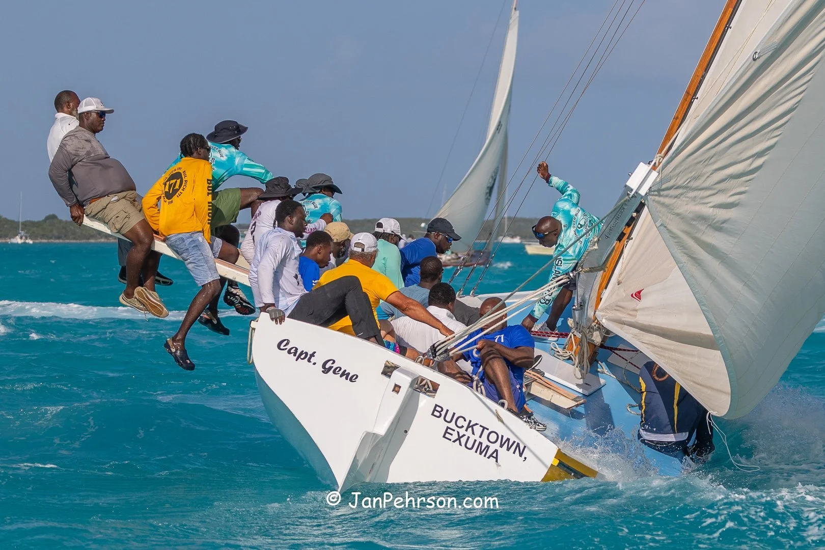 April 2025, George Town, Bahamas, National Family Island Regatta, A-Class, 5th Place, Captain Gene, from Exuma