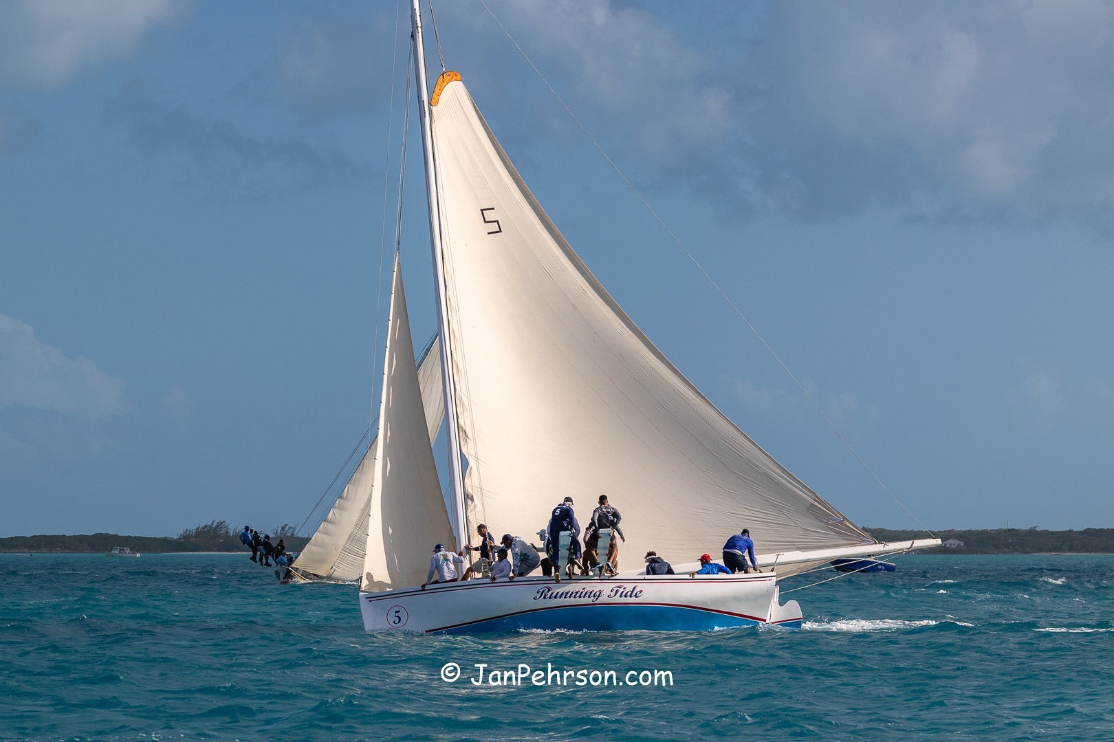 April 2025, George Town, Bahamas, National Family Island Regatta, A-Class, 7th Place, Running Tide, from Long Island