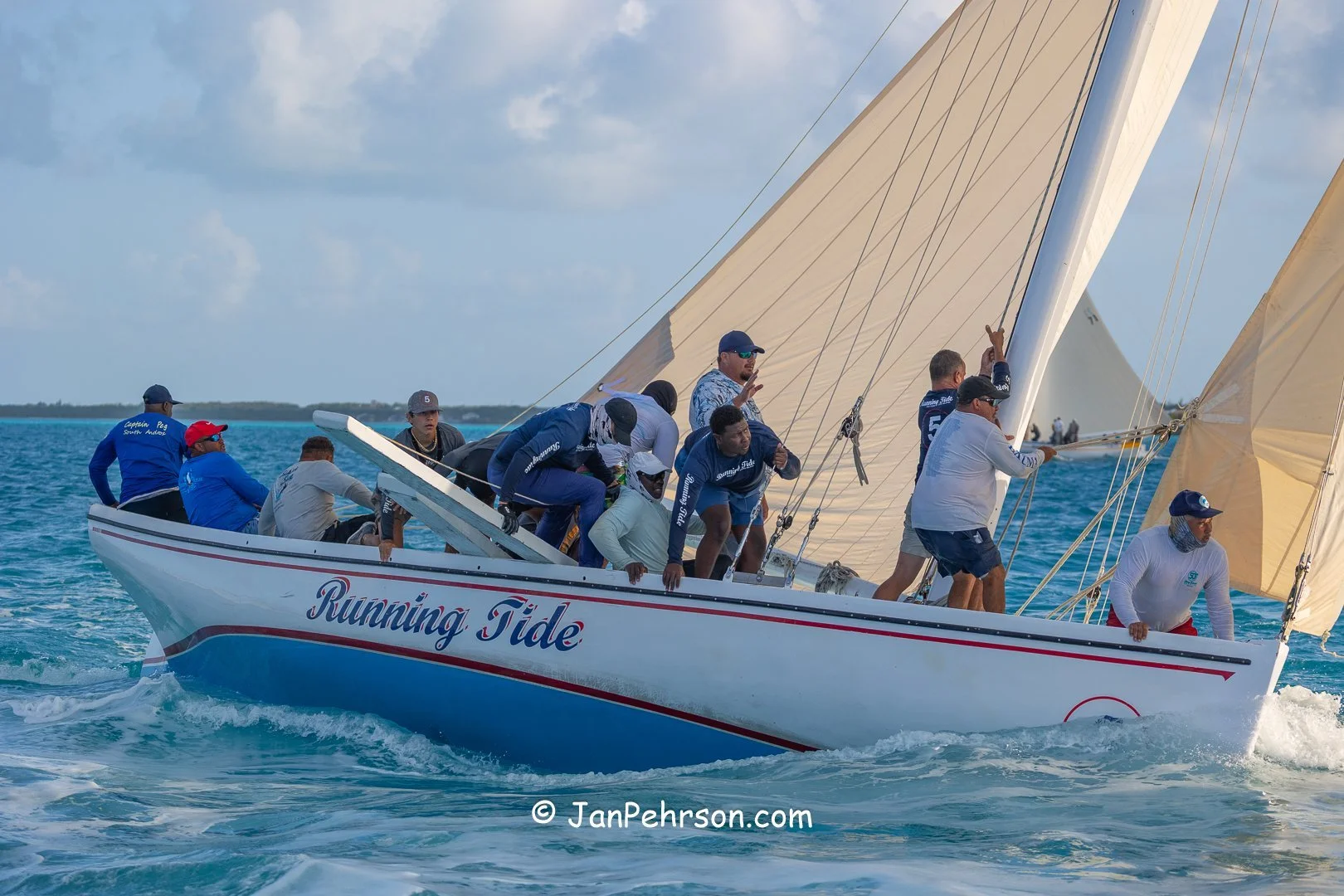 April 2025, George Town, Bahamas, National Family Island Regatta, A-Class, 7th Place, Running Tide, from Long Island