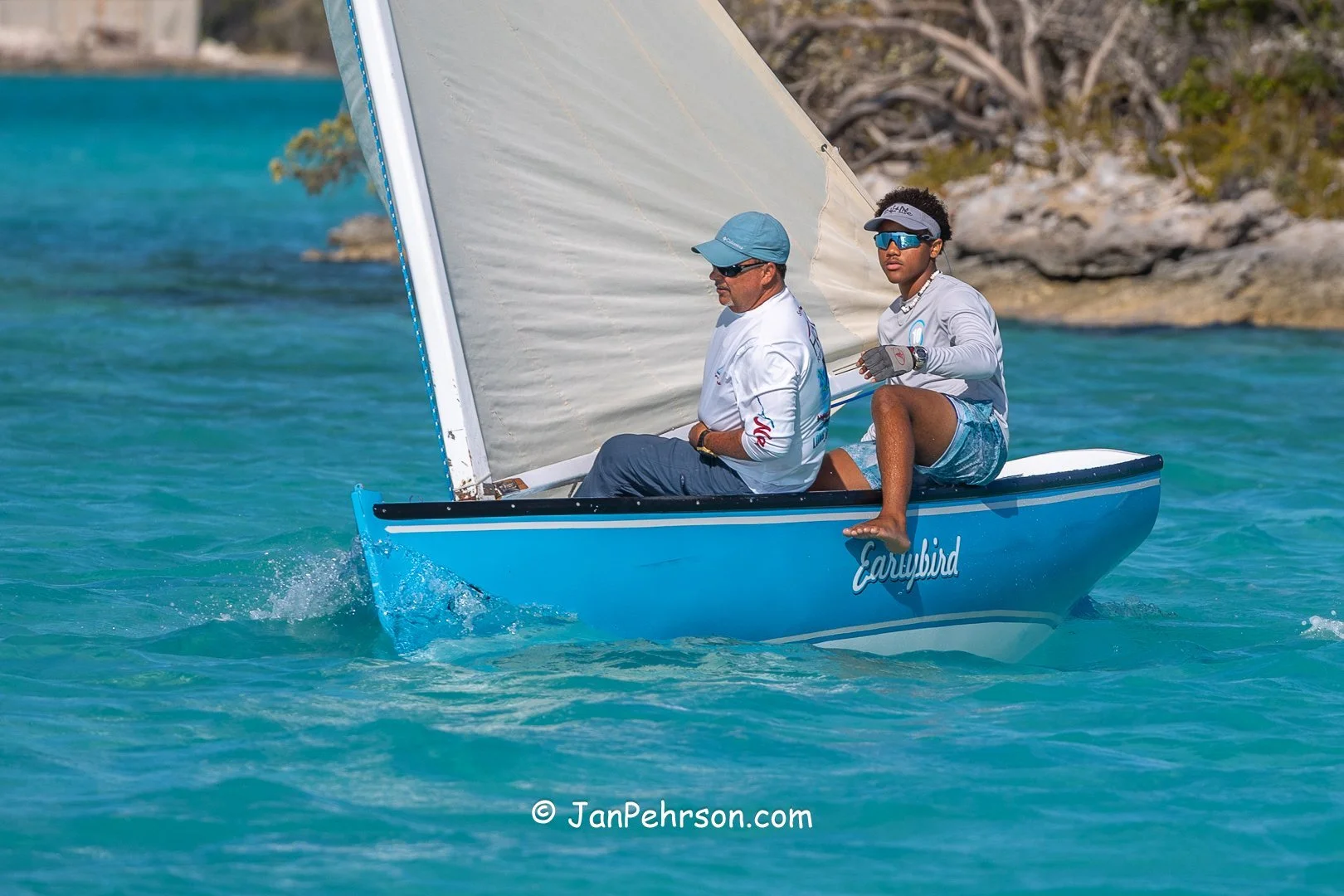 April 2025, George Town, Bahamas, National Family Island Regatta, E-Class, 4th Place, Earlybird, from Long Island