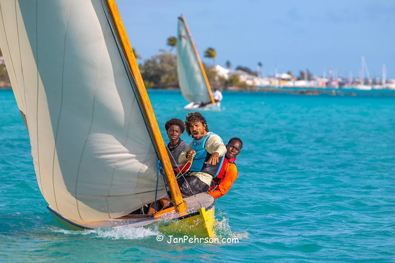 April 2025, George Town, Bahamas, National Family Island Regatta, E-Class, 8th Place, Sugar Loaf, from Eleuthera