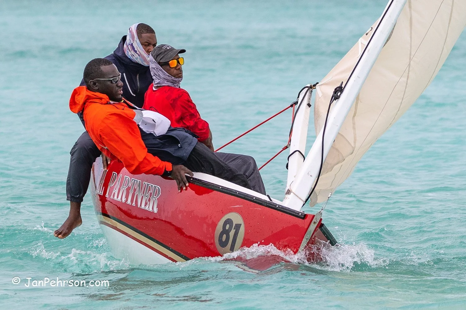 April 2025, George Town, Bahamas, National Family Island Regatta, E-Class, Lil Partner, from Exuma