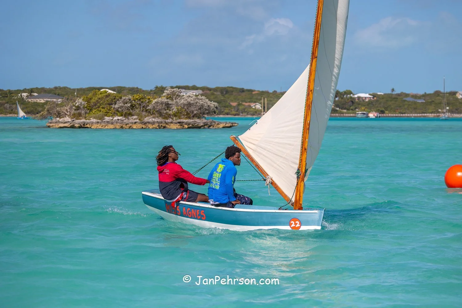 April 2025, George Town, Bahamas, National Family Island Regatta, E-Class, 5th Place, Miss Agnes, from Exuma