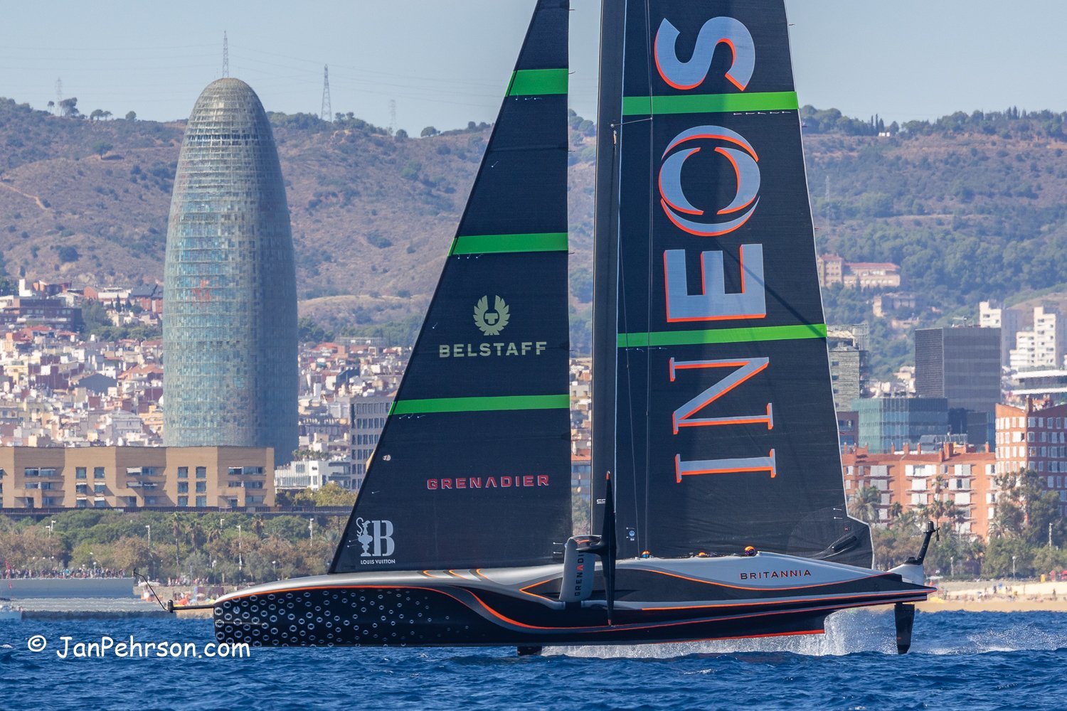 October 2024, Barcelona, Spain. 37th America's Cup sailed in AC75's, Emirates Team New Zealand vs. INEOS Britannia.