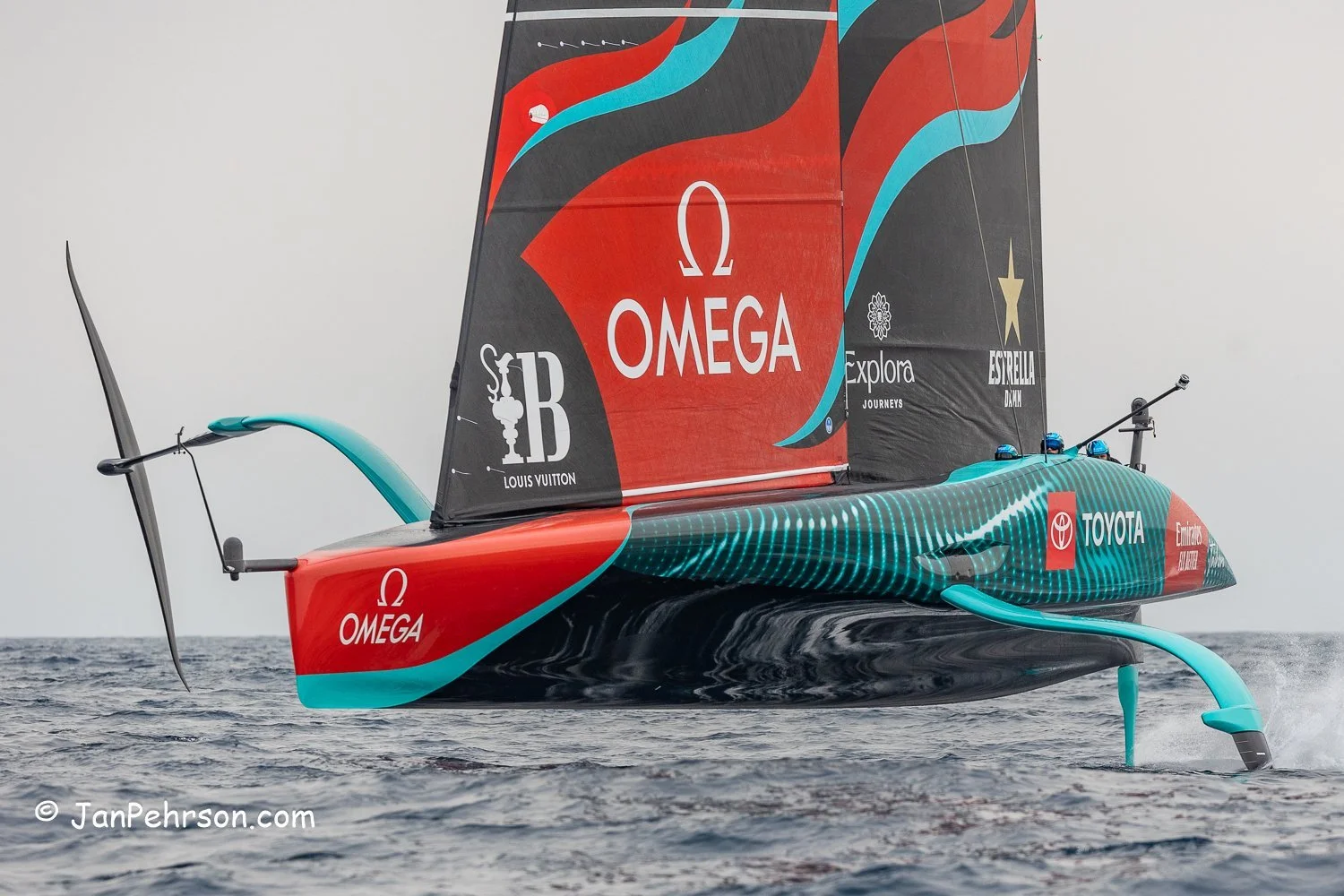 October 2024, Barcelona, Spain. 37th America's Cup sailed in AC75's, Emirates Team New Zealand vs. INEOS Britannia.