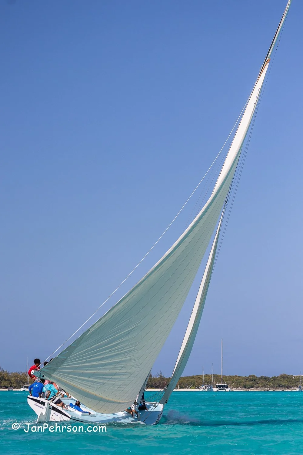 April 2024, George Town, Bahamas, National Family Island Regatta, A-Class, 2nd Place, Running Tide, from Long Island