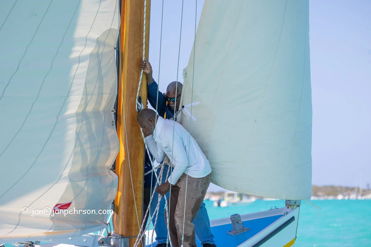 April 2024, George Town, Bahamas, National Family Island Regatta, A-Class, 6th Place, Captain Gene, from Exuma