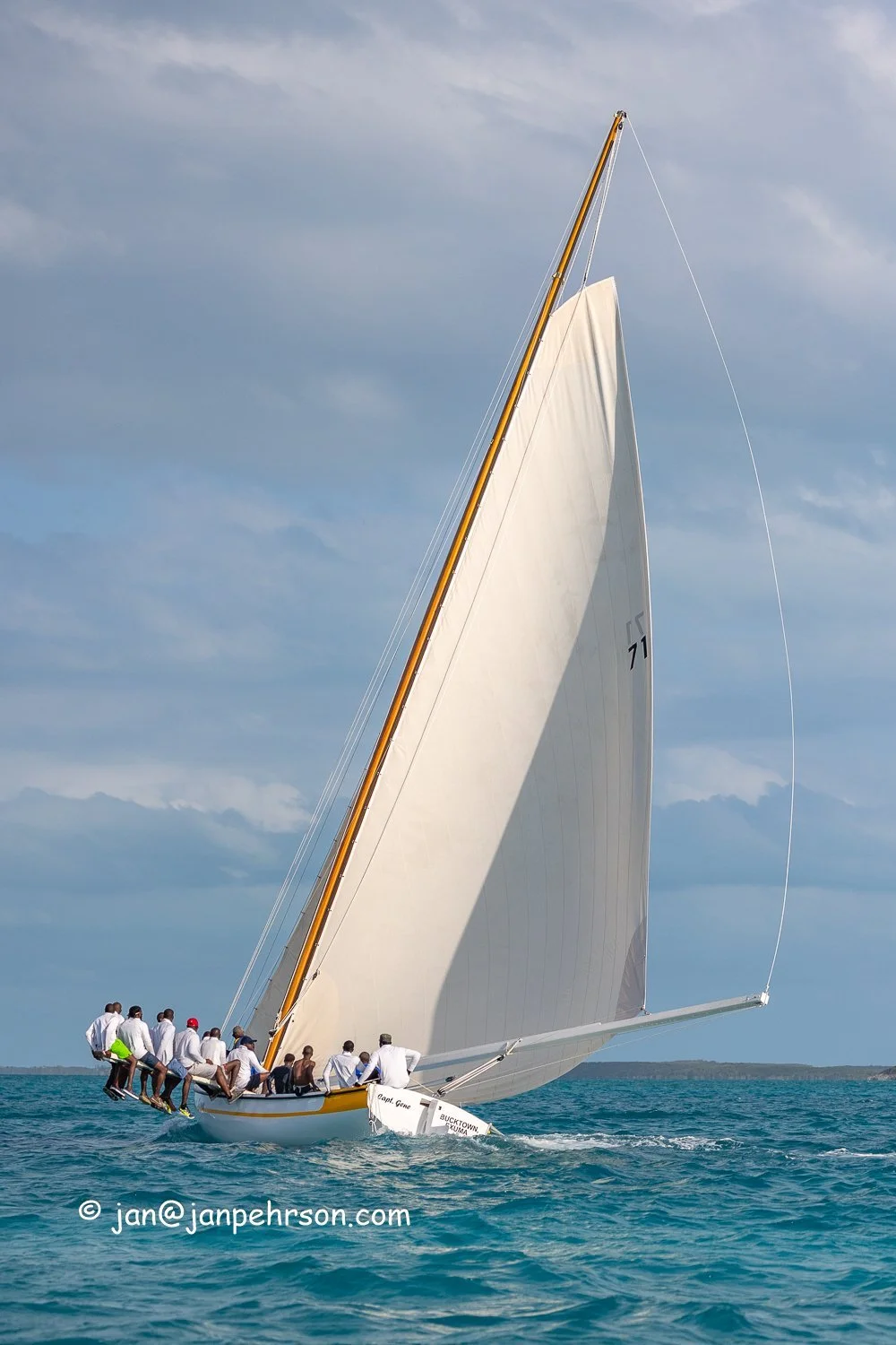 April 2024, George Town, Bahamas, National Family Island Regatta, A-Class, 6th Place, Captain Gene, from Exuma