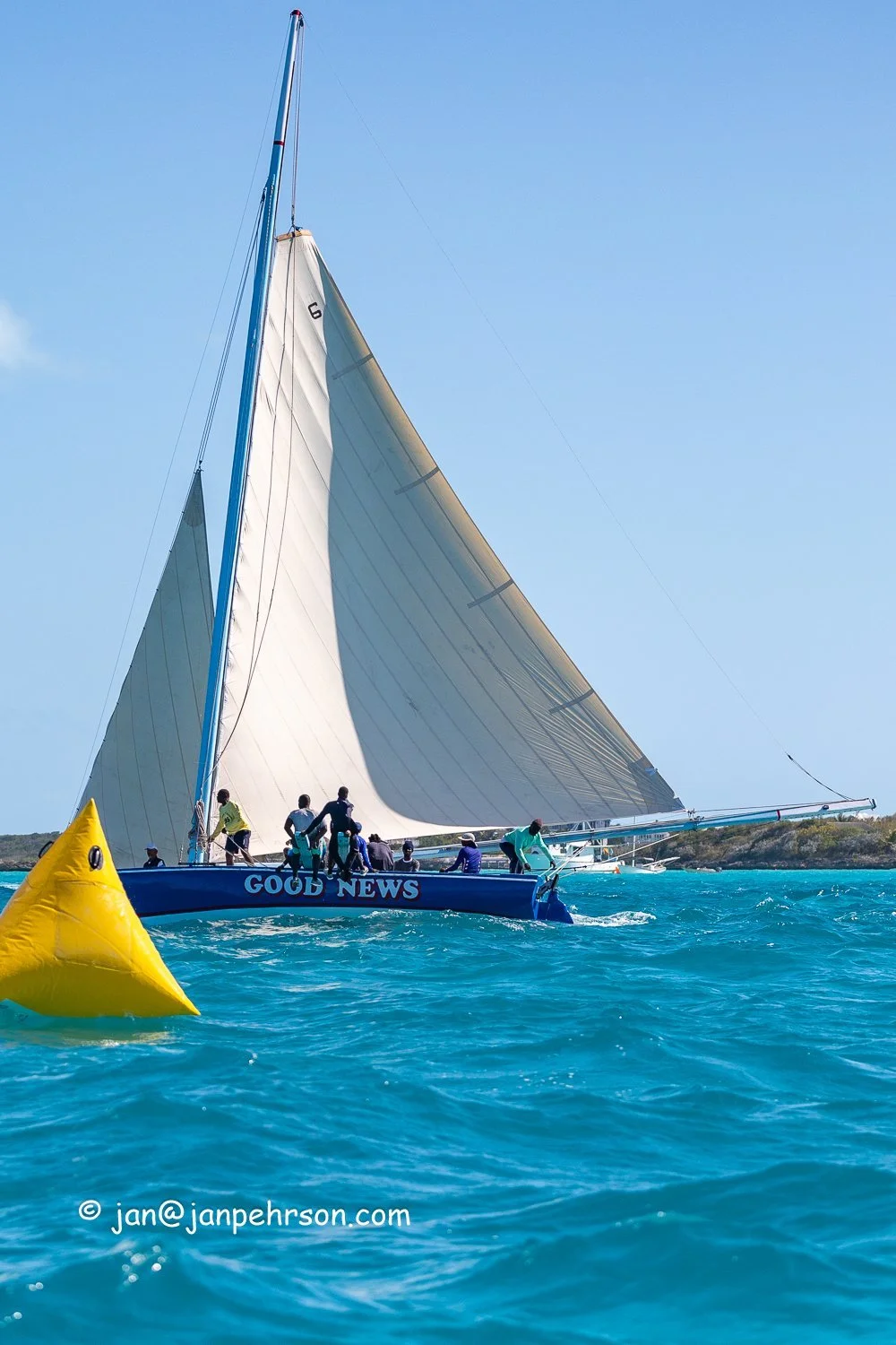 April 2024, George Town, Bahamas, National Family Island Regatta, A-Class, 9th Place, Good News,  from Ragged Island