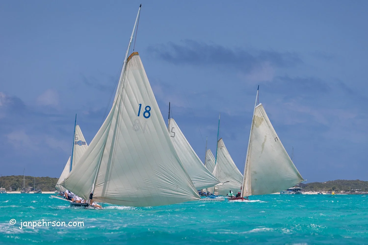 April 2024, George Town, Bahamas, National Family Island Regatta, B-Class Run