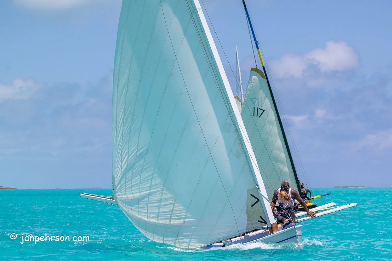 April 2024, George Town, Bahamas, National Family Island Regatta, C-Class, Golden Girl, from Exuma