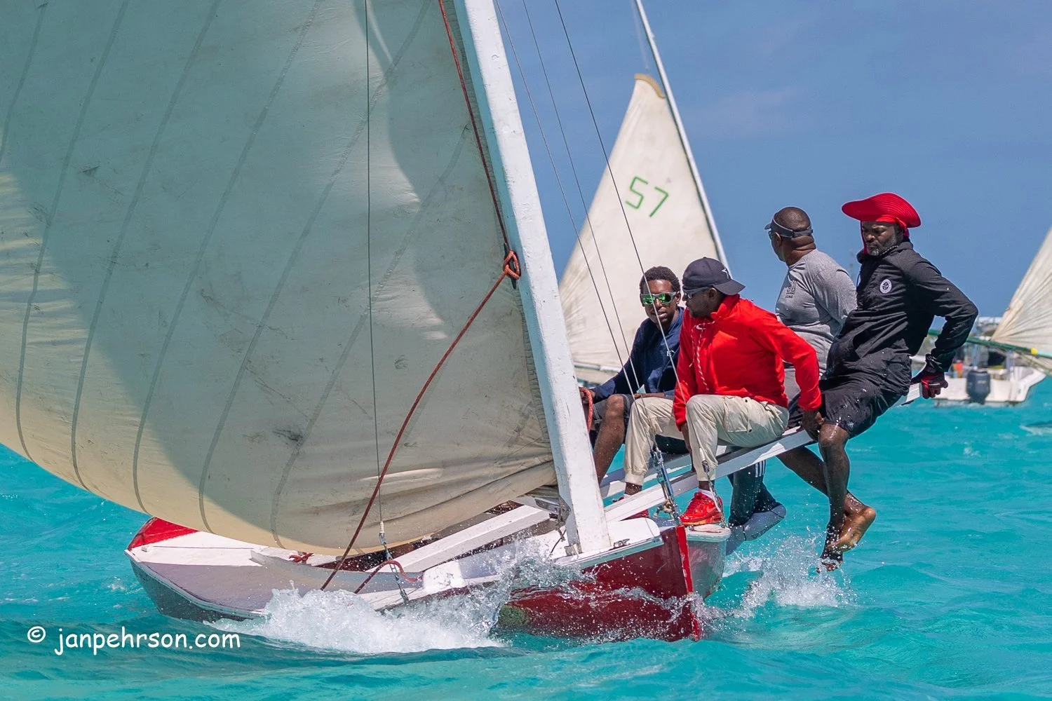 April 2024, George Town, Bahamas, National Family Island Regatta, C-Class, Lady Eunice, from Exuma