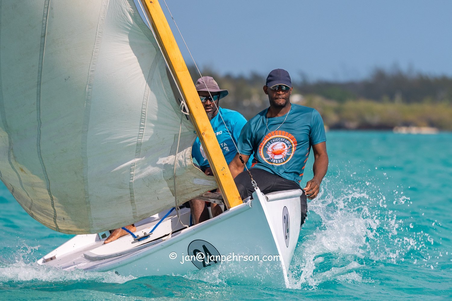 April 2024, George Town, Bahamas, National Family Island Regatta, E-Class, 6th Place, Baintown Woman, Skipper Sherman Bain, from Exuma