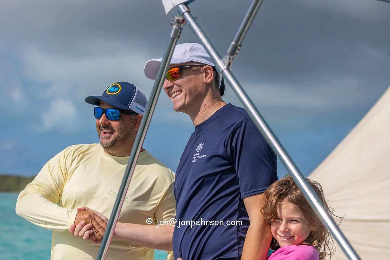 Minister Clay Sweeting and British High Commissioner Tom Hartley