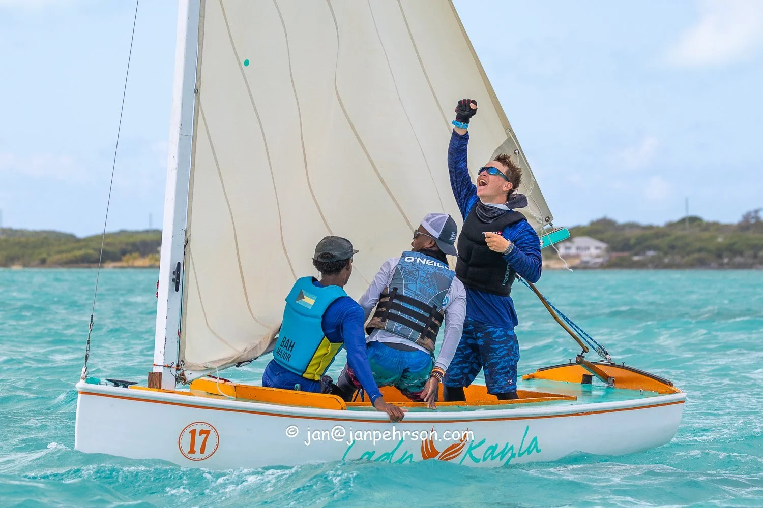 April 2024, George Town, Bahamas, National Family Island Regatta, E-Class, 3rd Place, Lady Kayla, Skipper Joss Knowles, from Exuma