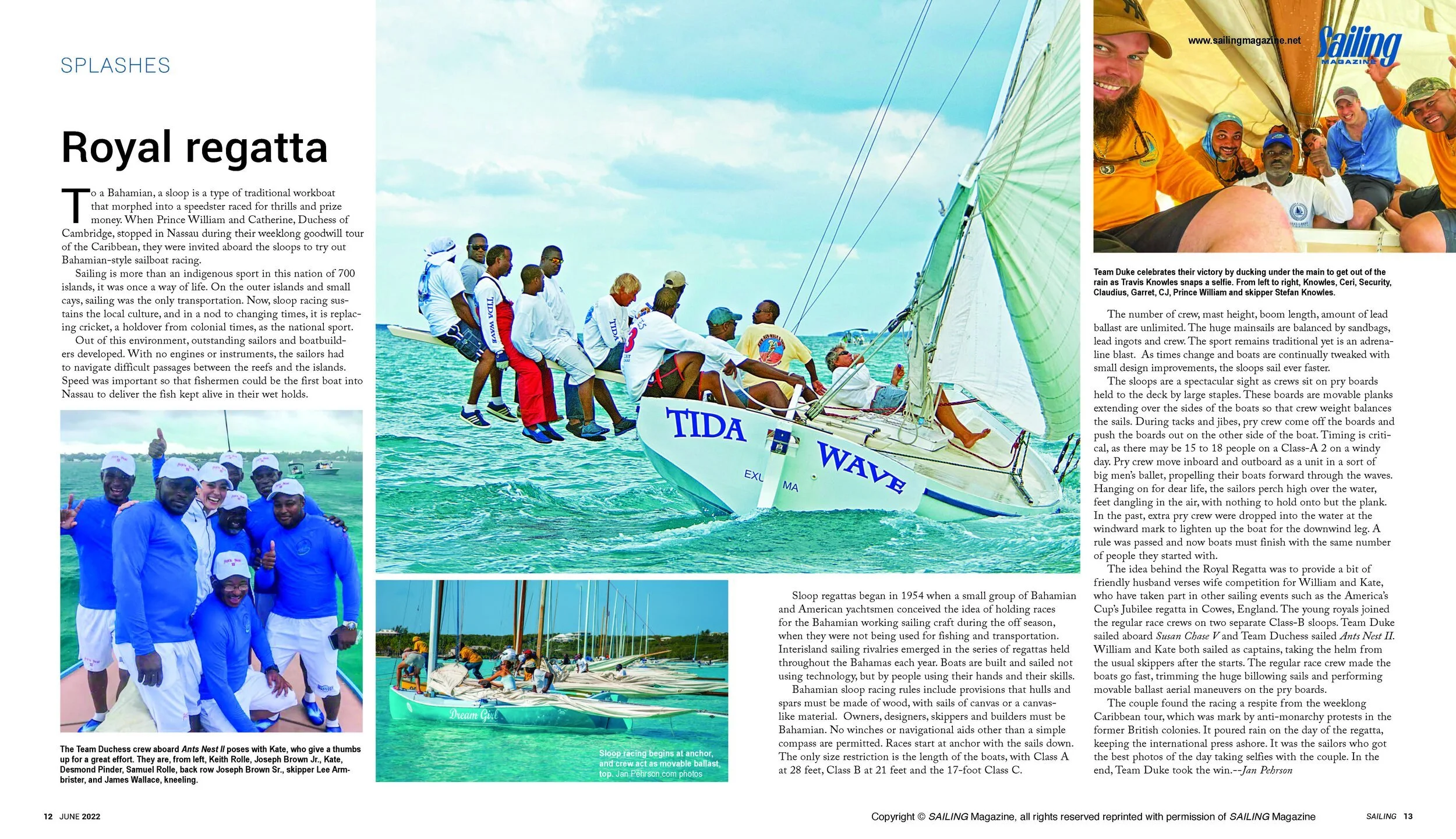 March 25th, 2022.  Prince William and Princess Kate had the opportunity to sail in a Bahamian sloop regatta.