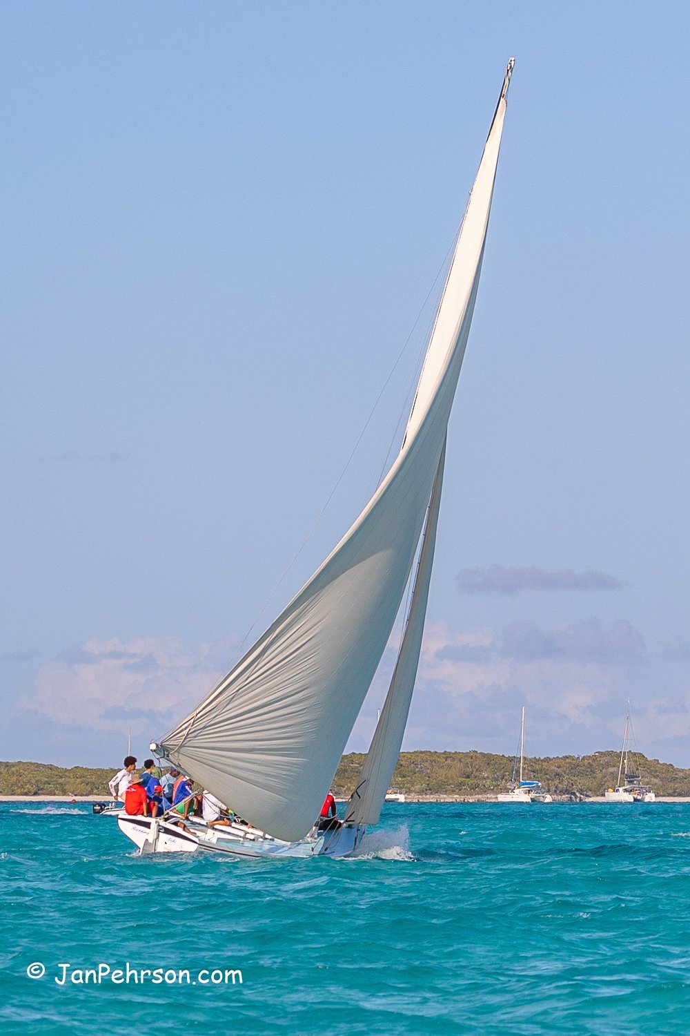 April 2023, George Town, Bahamas, National Family Island Regatta, A-Class, 2nd Place, Running Tide, from Long Island