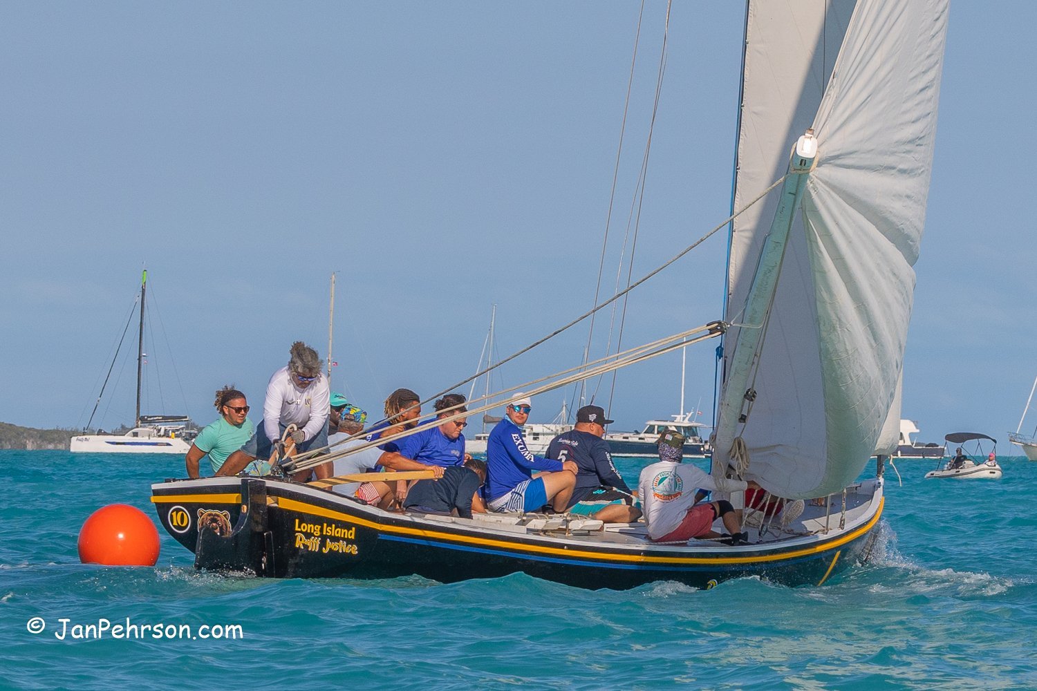April 2023, George Town, Bahamas, National Family Island Regatta, A-Class, 4th Place, Rufff Justice, from Long Island
