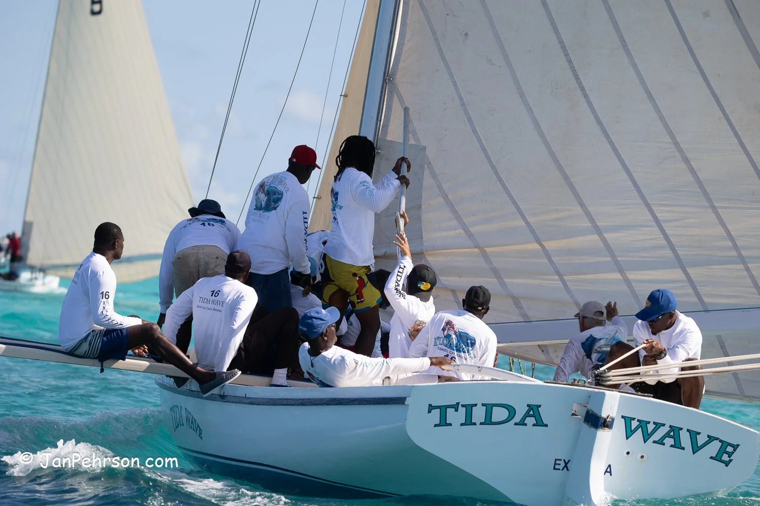 April 2023, George Town, Bahamas, National Family Island Regatta, A-Class, 5th Place, Tida Wave, from Exuma