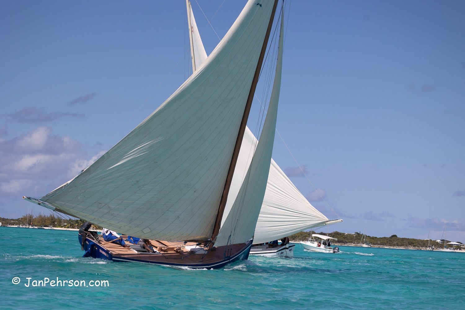 April 2023, George Town, Bahamas, National Family Island Regatta, A-Class, Ed Sky, from Nassau
