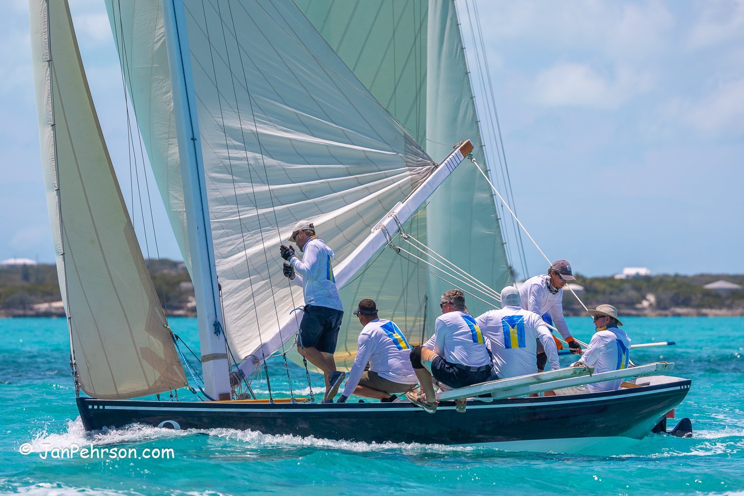 April 2023, George Town, Bahamas, National Family Island Regatta, B-Class, 1st Place, Lonesome Dove, from Hope Town, Abaco